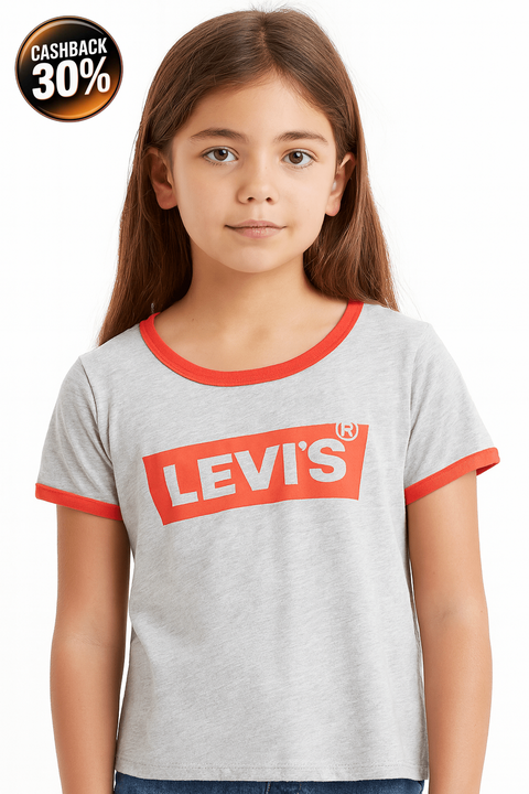 Levis Girl's Gray  T-shirt ABFK78