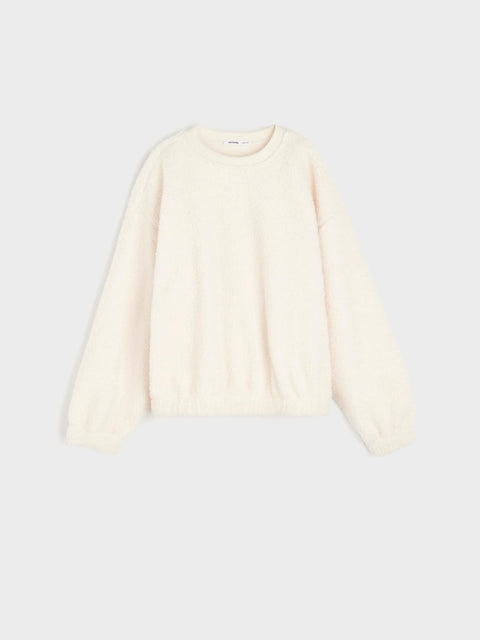 Sinsay Girl's Off White Loose Fit Sweatshirt | Sinsay In Lebanon