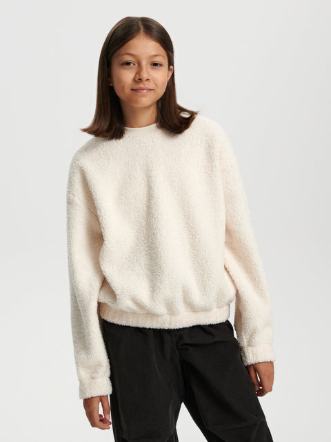Sinsay Girl's Off White Loose Fit Sweatshirt | Sinsay In Lebanon