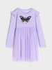 Sinsay Girl's Purple Chest Printed Tulle Dress