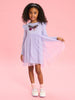 Sinsay Girl's Purple Chest Printed Tulle Dress