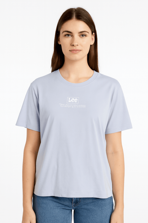 Lee Women's Light Blue Essential Graphic Fit T-Shirt | Lee In Lebanon