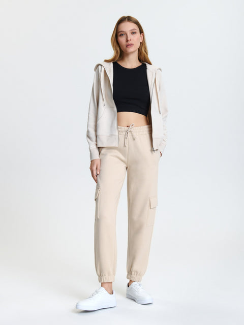 Sinsay Women's Beige With Cuffs Sweatpants  |Sinsay in Lebanon