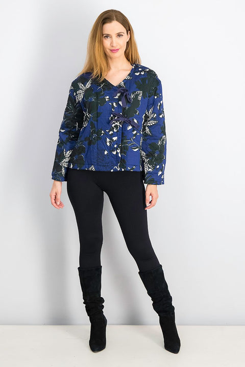 Mango Women's Blue Floral Pattern Jacket | Mango In Lebanon