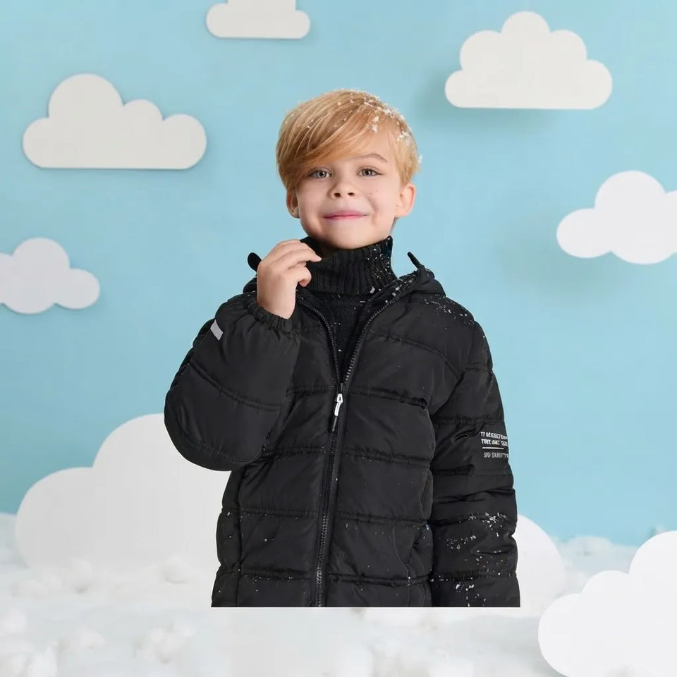 Sinsay Boy's Black Ribbed Turtleneck Collar