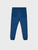Blue jogger pants on a white background