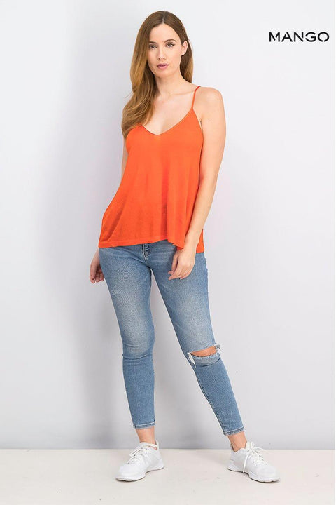 Mango Women's Orange Tank Top | Mango in Lebanon