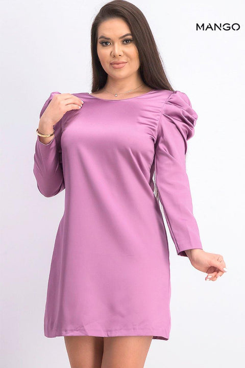 Mango Women's Purple Long Sleeve Short Dress  | Mango in Lebanon