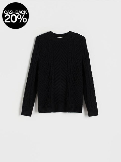 Reserved Men's Black Knitted Sweater | Reserved In Lebanon