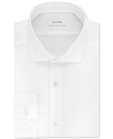 Calvin Klein Men's White Steel+ Slim-Fit Non-Iron Stretch Performance Dress Shirt | Calvin Klein In Lebanon