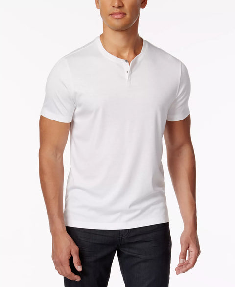 Alfani Men's White Soft Touch Stretch Henley T-Shirt | Alfani In Lebanon