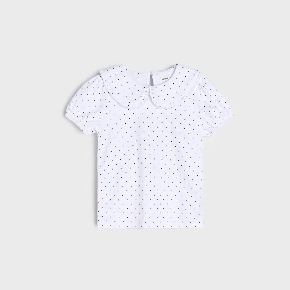 Sinsay Girl's White Dotted T-Shirt