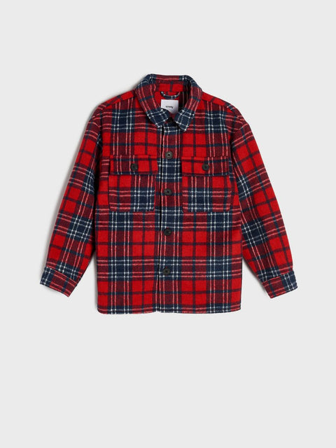 Sinsay Boy Red & Navy Checkered Jacket | Sinsay In Lebanon