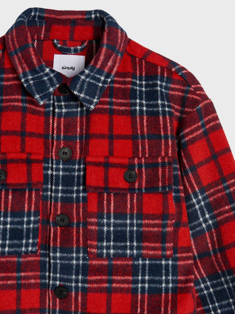 Sinsay Boy Red & Navy Checkered Jacket | Sinsay In Lebanon