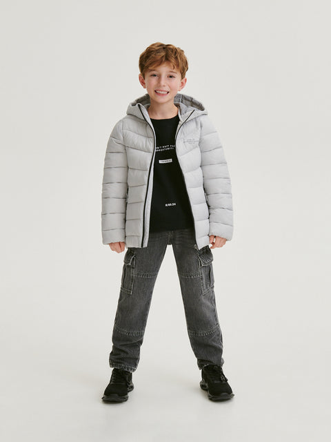Reserved Boy's Light Gray Quilted Jacket | Reserved In Lebanon