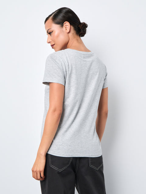 Sinsay Women's Light Grey Short-Sleeves T-Shirt | Sinsay In Lebanon
