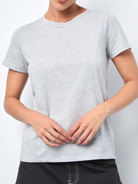 Sinsay Women's Light Grey Short-Sleeves T-Shirt | Sinsay In Lebanon