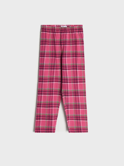 Sinsay Girl's Light Pink Printed & Checkered Bottom Pajama Set |Sinsay In Lebanon