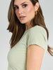 Sinsay Women's Sage Green Cropped T-Shirt | Sinsay In Lebanon