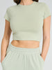 Sinsay Women's Sage Green Cropped T-Shirt | Sinsay In Lebanon