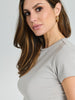 Sinsay Women's Grey Round Neck Cropped T-Shirt | Sinsay In Lebanon