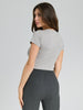 Sinsay Women's Grey Round Neck Cropped T-Shirt | Sinsay In Lebanon