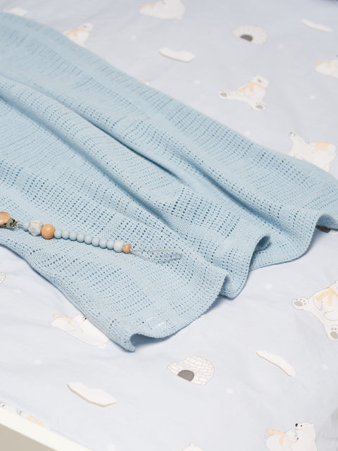 Sinsay Pale Blue Baby With Winter Motif Blanket  72 cm x 94 cm | Sinsay in Lebanon