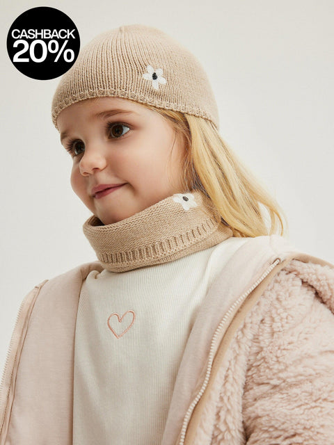 Reserved Baby Girl's Beige Embroidered Cap | Reserved In Lebanon