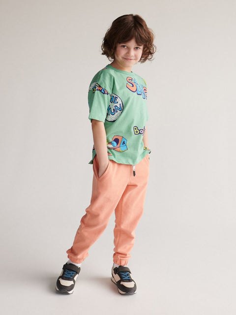 Reserved Boy's Orange Elastic Waistband Sweatpant |Reserved In Lebanon