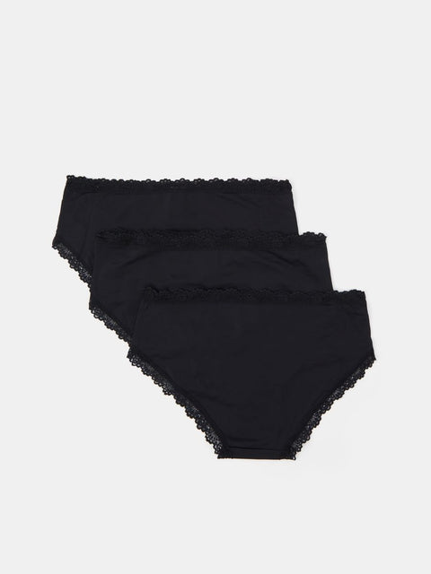 Sinsay Women's Black Pack Of 3 Hipster knickers Panties | Sinsay In Lebanon