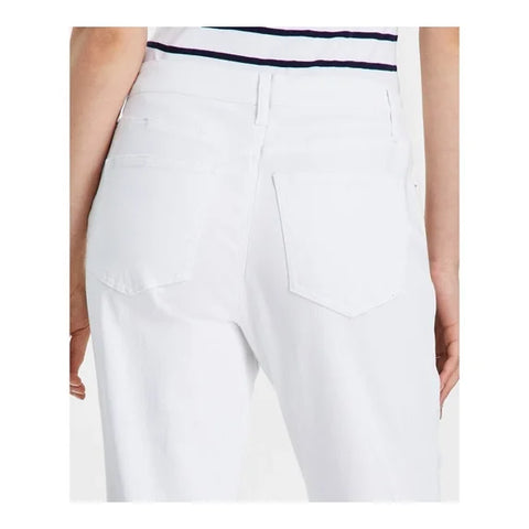 Tinseltown Women's White  Relaxed Ripped Straight-Leg Jeans |Tinseltown in Lebanon