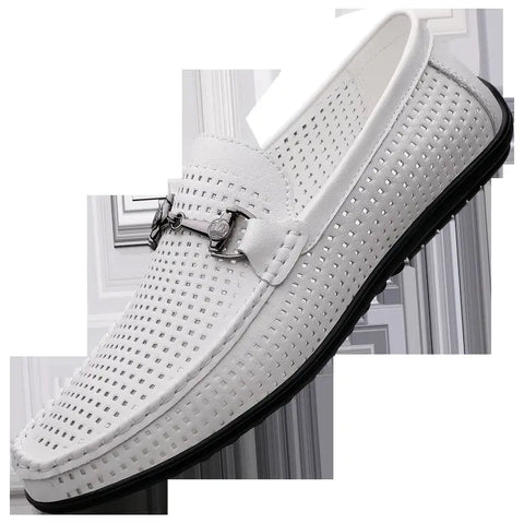 Aston Marc Men's White Walk Faux Leather Slip-On Loafers | Aston Marc in Lebanon