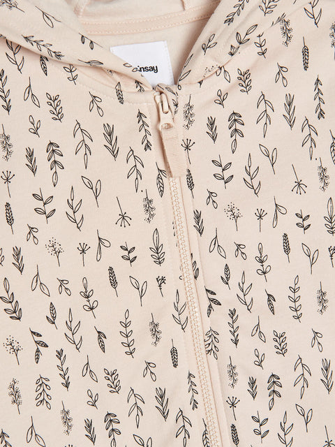 Sinsay Baby Girl's Beige Hooded Jacket With Print | Sinsay In Lebanon