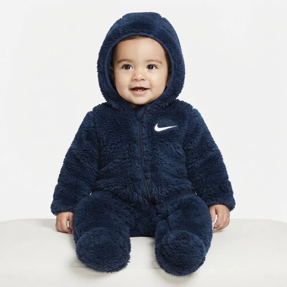 Nike Baby Boy's Navy Hooded One-Piece Overall