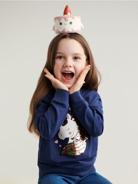 Sinsay Baby Girl's Navy Unicorn Print Long Sleeve Sweatshirt |Sinsay In Lebanon
