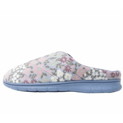 Floral patterned slipper on a white background