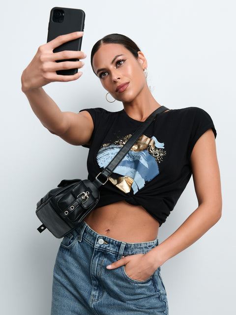 Sinsay Women's Black Decorative print T-shirt | Sinsay in Lebanon