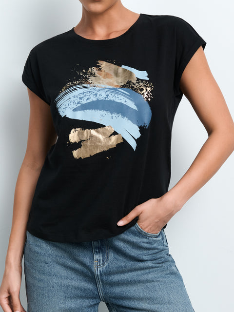 Sinsay Women's Black Decorative print T-shirt | Sinsay in Lebanon