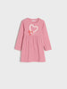 Sinsay Girl's Pink Christmas Print Gathered Dress | Sinsay In Lebanon