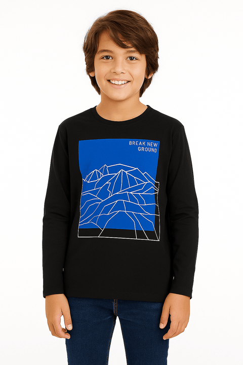 S.Oliver Boy's Black Long-Sleeve Blouse |S.Oliver in Lebanon