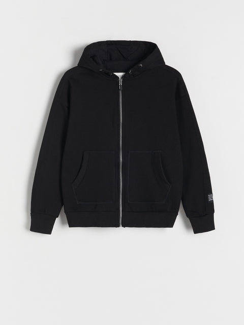 Reserved Boy's Black Cotton Hooded Jacket | Reserved In Lebanon