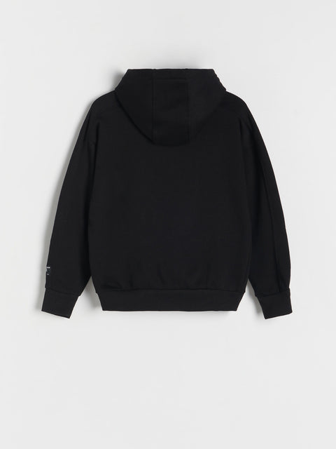 Reserved Boy's Black Cotton Hooded Jacket | Reserved In Lebanon