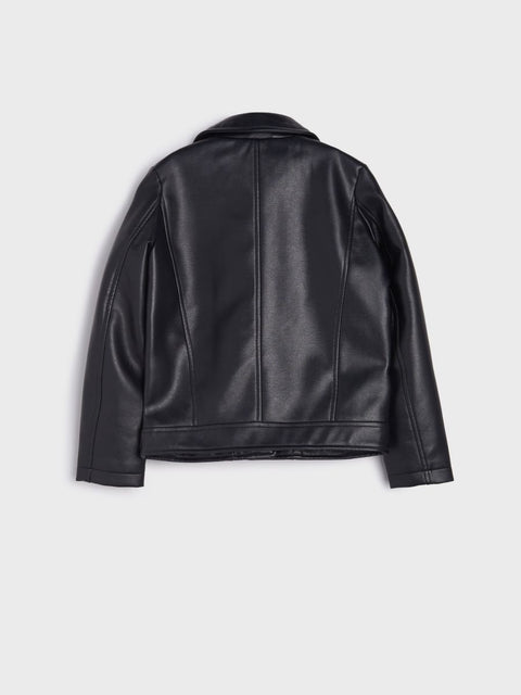 Sinsay Girl's Black Leather Biker Jacket | Sinsay In Lebanon
