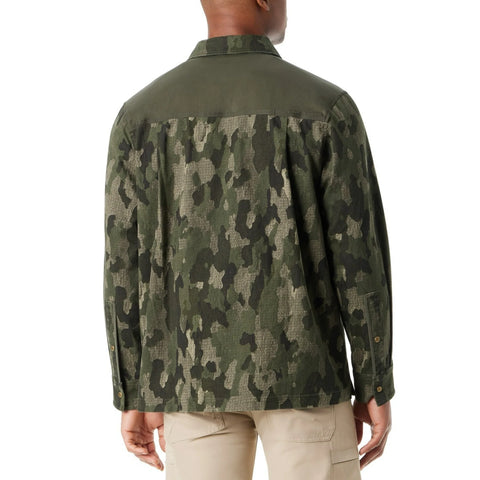 Bass Outdoor Men's Dark Green Camo Printed Shacket Jacket | Bass Outdoor In Lebanon