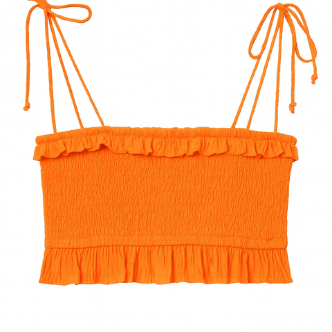 ASYOU Women's Orange Sleeveless Crop-Top ANF2799
