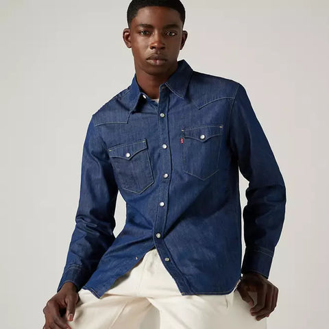 Levis Men's Navy Denim Shirt | Levis In Lebanon
