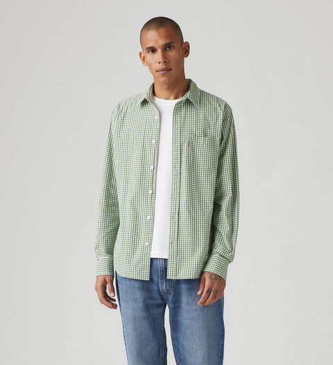 Levi's Men's Weston Gingham Vineyard Green Classic Pocket Standard Fit Shirt | Levi's In Lebanon