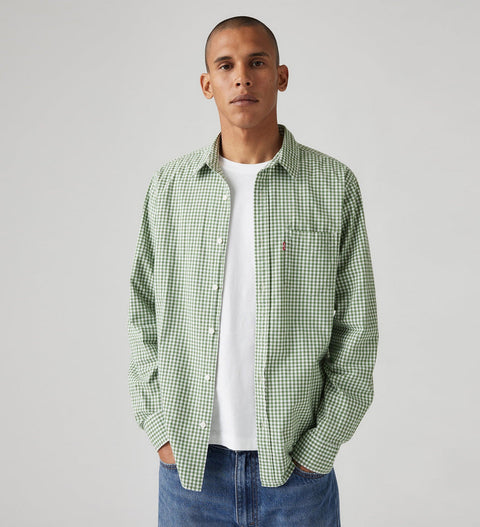 Levi's Men's Weston Gingham Vineyard Green Classic Pocket Standard Fit Shirt | Levi's In Lebanon