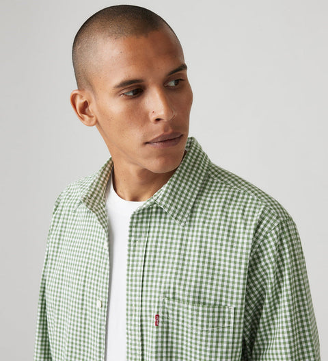 Levi's Men's Weston Gingham Vineyard Green Classic Pocket Standard Fit Shirt | Levi's In Lebanon