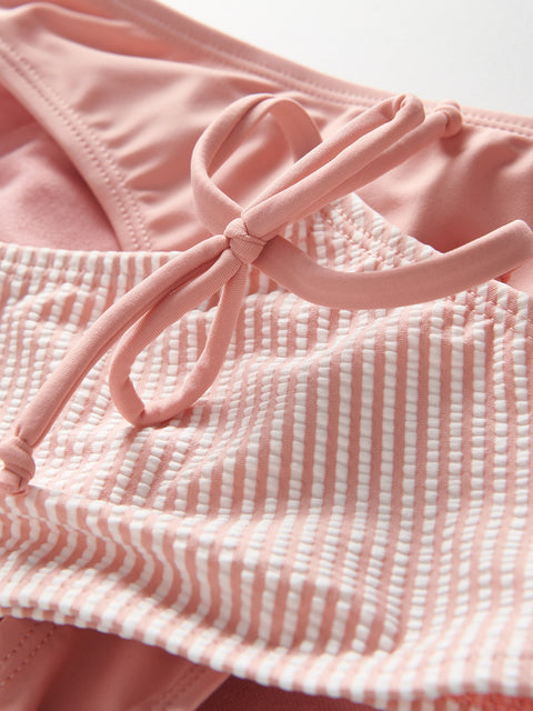 Reserved Girl's Dirty Pink Two-piece Striped Swimsuit | Reserved In Lebanon